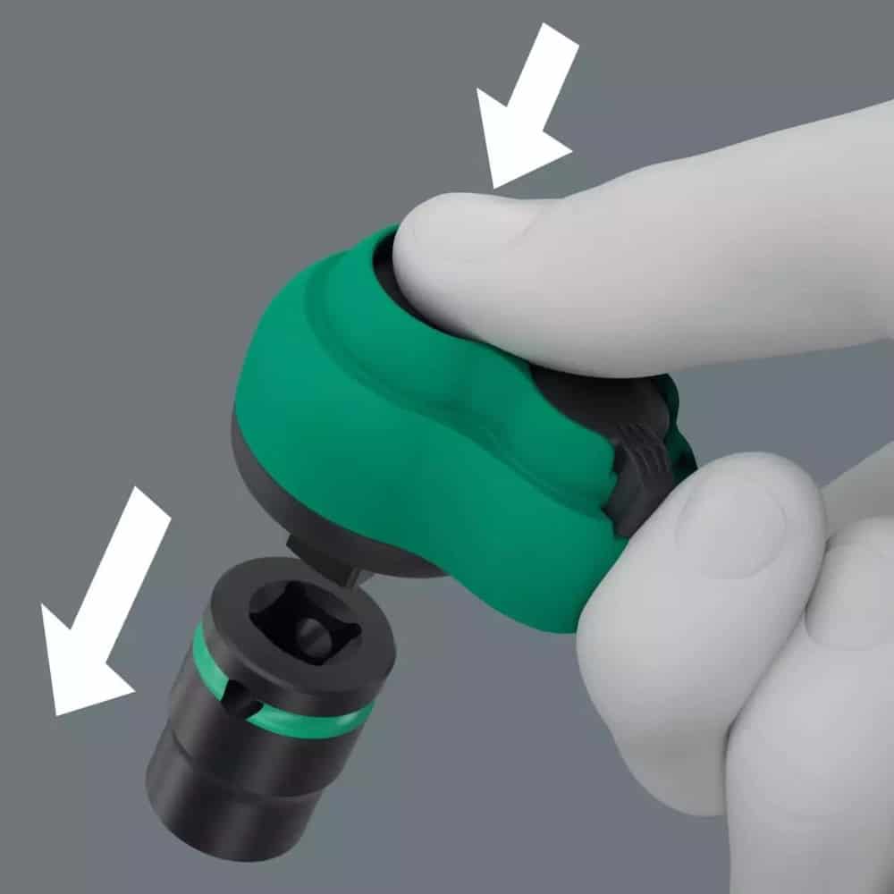 WERA 8100 SB 12 Zyklop Comfort Ratchet set, reversing lever, 3/8 drive, metric, 16 pieces