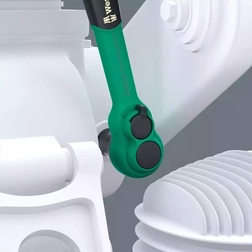 WERA 8100 SB 12 Zyklop Comfort Ratchet set, reversing lever, 3/8 drive, metric, 16 pieces