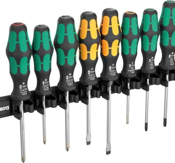 WERA 9650 Magnetic rail Kraftform screwdriver set Screwdriver set, 9-piece set, on a magnetic rai
