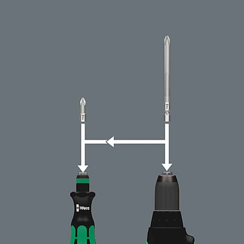 WERA Kraftform Kompakt 62 Pouch with 89 mm bits