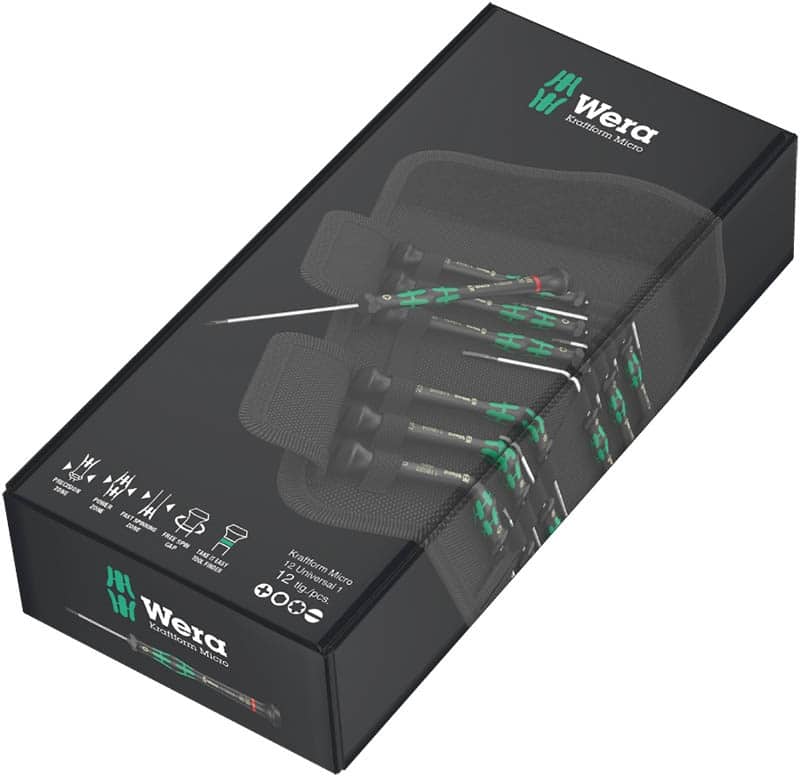 WERA  Kraftform Micro 12 Universal 1 Screwdriver set for electronic applications