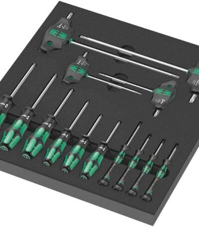 WERA 9712 Foam insert TORX HF screwdriver set 1 Screwdriver set with holding function, 14-pieces
