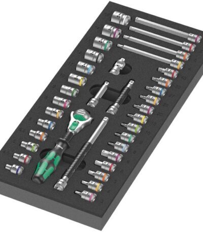 WERA 9720 Einlage 8000 A ZyklopSet 1 Zyklop ratchet set, 1/4, 37-pieces