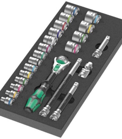 WERA  9721 Foam insert 8000 B Zyklop 3/8 ratchet set 1 Zyklop ratchet set, 3/8, 23-pieces
