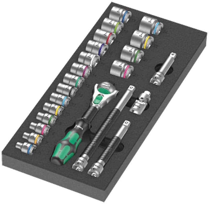 05150111001.jpg WERA 9721 Foam insert 8000 B Zyklop 3/8 ratchet set 1 Zyklop ratchet set, 3/8, 23-pieces