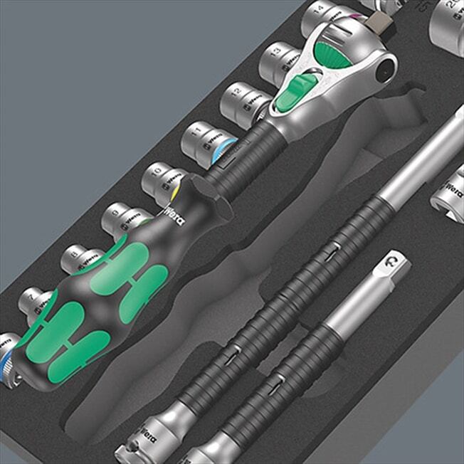 WERA  9721 Foam insert 8000 B Zyklop 3/8 ratchet set 1 Zyklop ratchet set, 3/8, 23-pieces