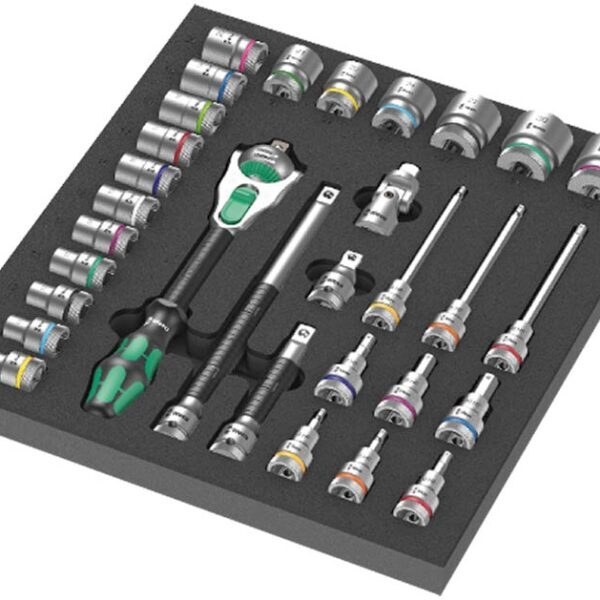 WERA  9722 Foam insert 8000 C Zyklop 1/2 ratchet set 1 Zyklop ratchet set, 31-pieces