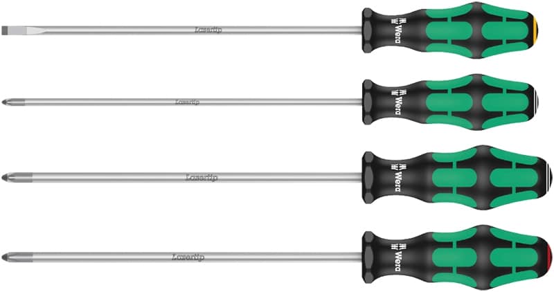 WERA 335/350/355/4 Screwdriver set, 200 mm-long blades