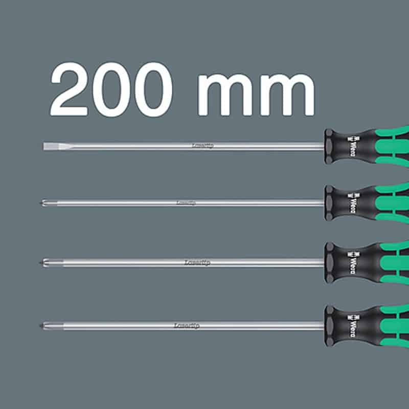 WERA 335/350/355/4 Screwdriver set, 200 mm-long blades