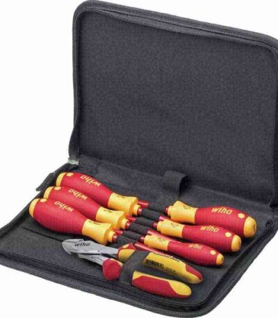 WIHA Tool set electrician Screwdriver, heavy-duty diagonal cutters, 8-pcs. incl. tool pouch