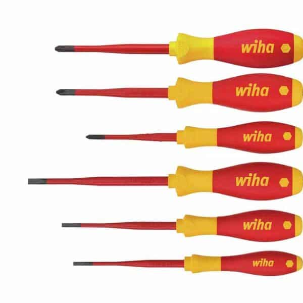 WIHA Screwdriver set SoftFinish® electric slimFix Slotted, Phillips, PlusMinus/Pozidriv 6-pcs.