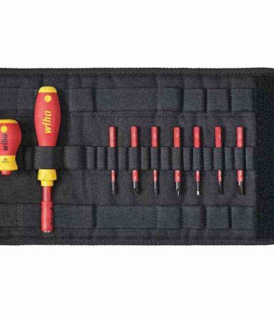 WIHA Screwdriver and bit set slimVario® screwdriver Slotted, Phillips, Pozidriv, 10-pcs. incl. foldi