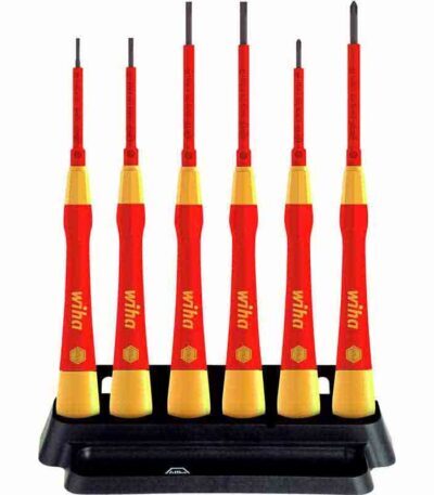 WIHA Fine screwdriver set PicoFinish® electric Slotted, Phillips, 7 pcs. incl. holder