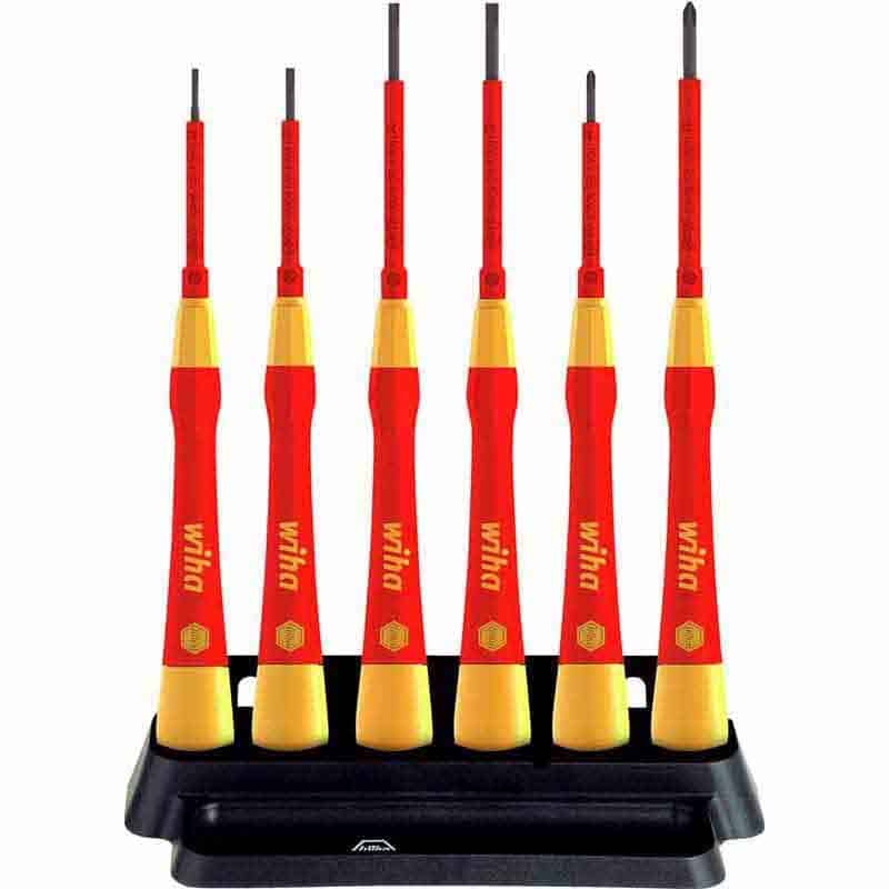 WIHA Fine screwdriver set PicoFinish® electric Slotted, Phillips, 7 pcs. incl. holder