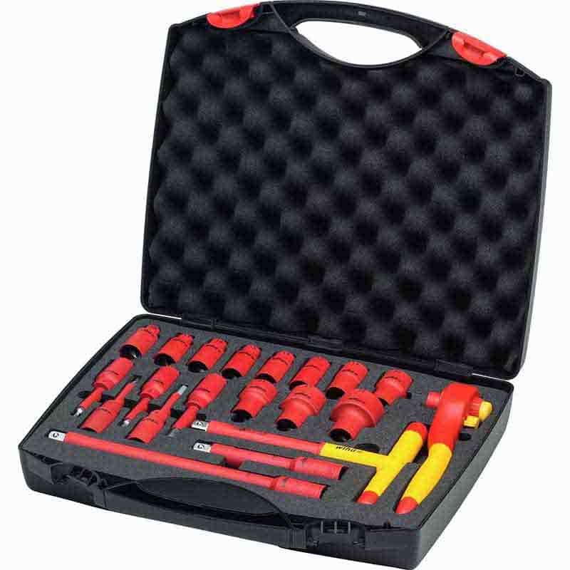 WIHA Ratchet wrench set insulated 1/2” 21-pcs. incl. case