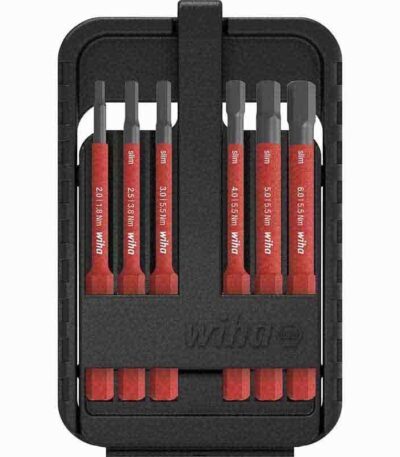 WIHA slimBit electric bit set Hex, 6-pcs.