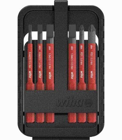 WIHA slimBit electric bit set Slotted, Pozidriv 6-pcs.