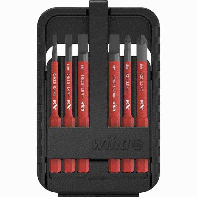 43157.jpg WIHA slimBit electric bit set Slotted, Pozidriv 6-pcs.
