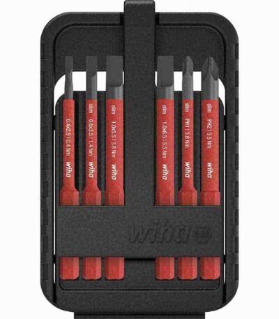 WIHA slimBit electric bit set Slotted, Phillips 6-pcs.