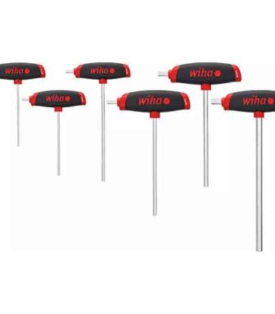 WIHA L-key with T-handle set ComfortGrip Hexagon with side drive, matt chrome-plated 6-pcs.