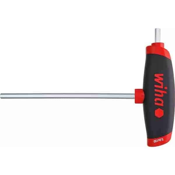 WIHA L-key with T-handle set ComfortGrip Hexagon with side drive, matt chrome-plated 6-pcs.