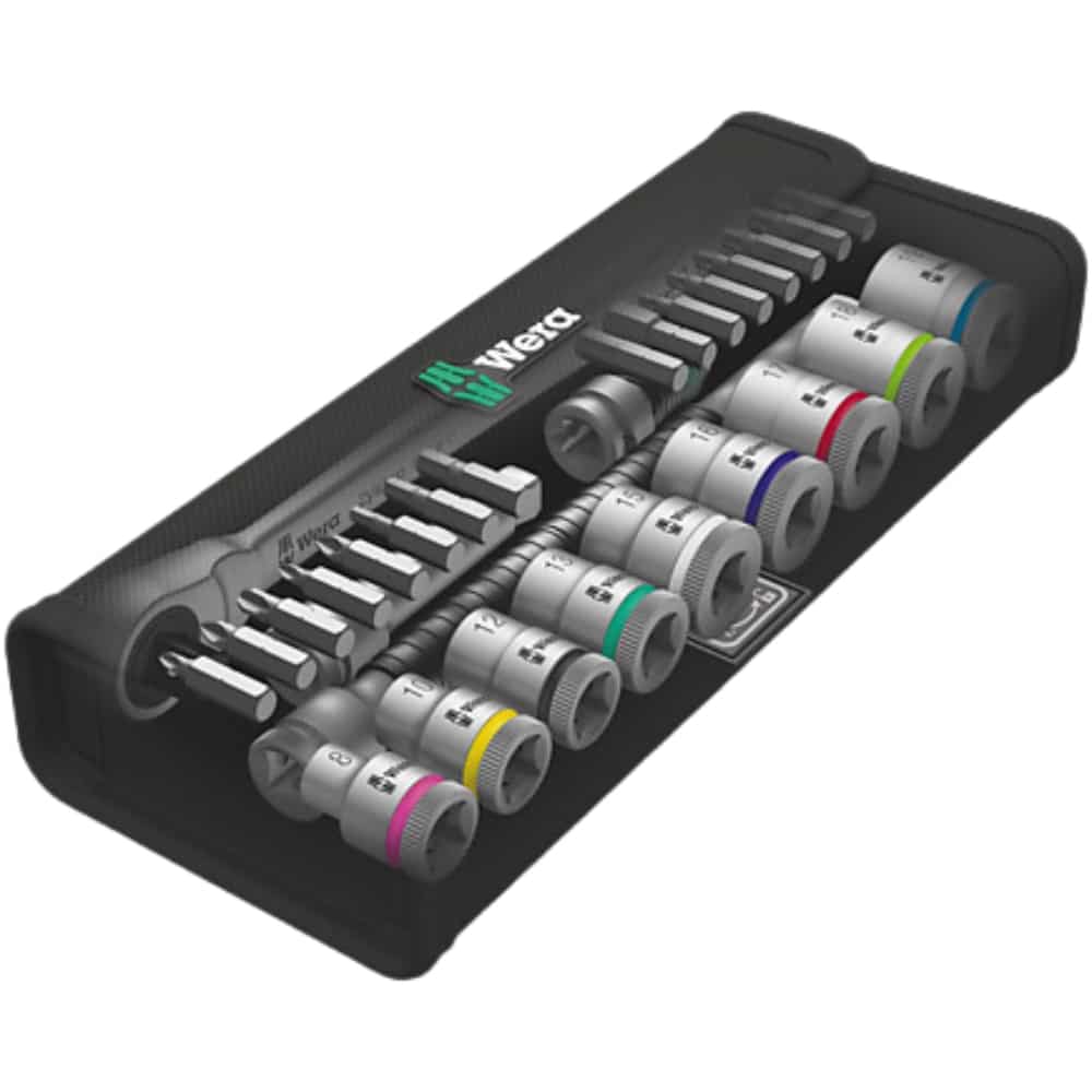 WERA - 8100 SB 8 Zyklop Metal Ratchet Set with switch lever, 3/8 drive, metric, 29 pieces - Image 2
