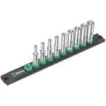 WERA - Magnetic socket rail A Deep 1 socket set, 1/4 drive, 9 pieces
