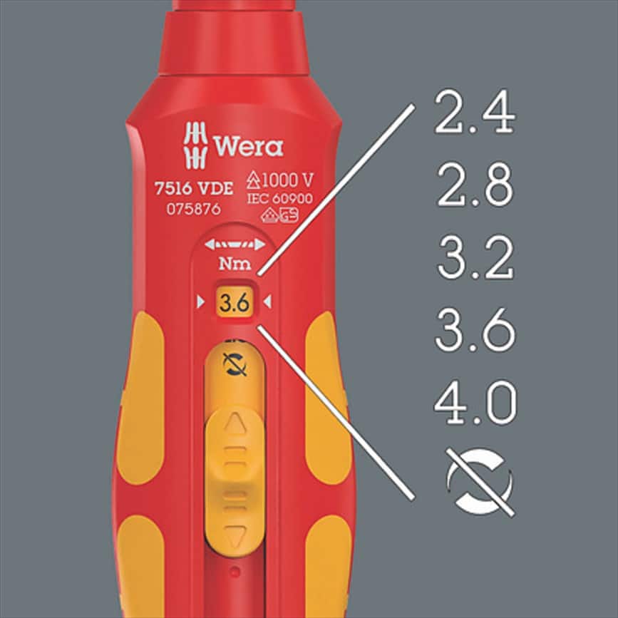 WERA - 7516 VDE Kraftform Torque screwdriver, 2.4-4.0 Nm - Image 2