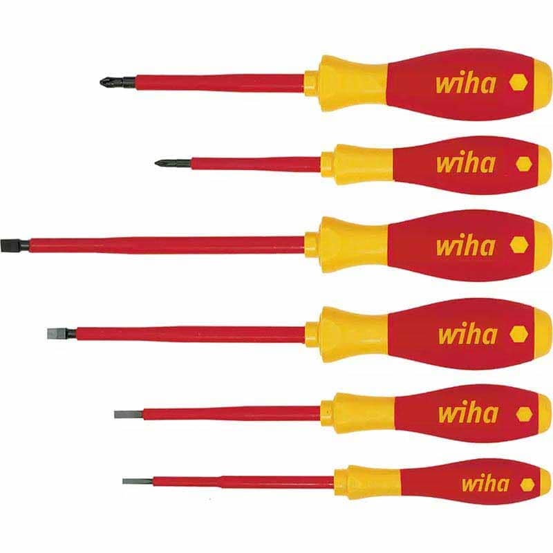 WIHA - Screwdriver set SoftFinish® electric Slotted, Phillips 6-pcs - Image 2